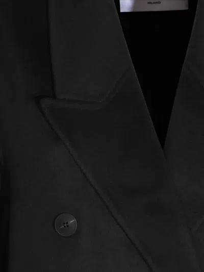 The Dynamis Studio Double-breasted Coat In Black