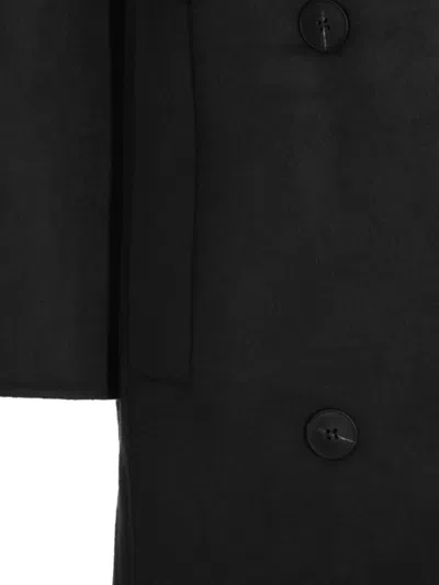 The Dynamis Studio Double-breasted Coat In Black