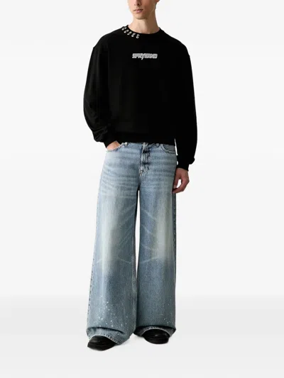 Sprayground Lightning Shark Logo-patch Sweater In Black