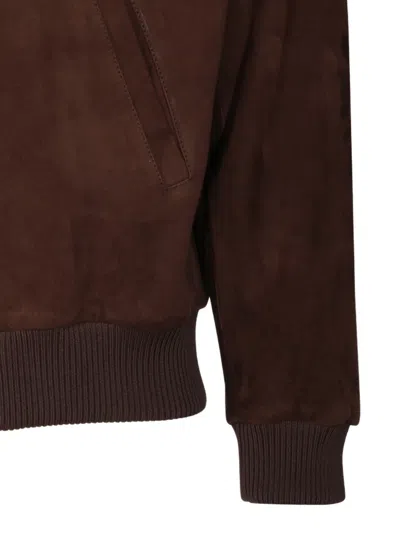 Tagliatore Suede Jacket In Brown