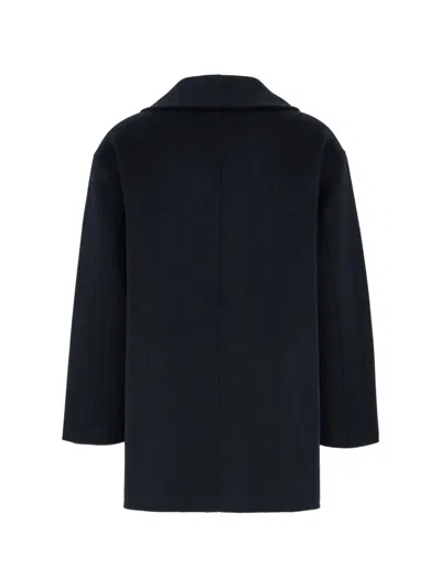The Dynamis Studio Double-breasted Wool Coat In Blue