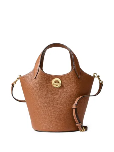 Veronica Beard Anchor Leather Top Handle Bag In Brown
