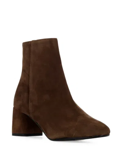 Status Suede-finish Ankle Boots In Brown