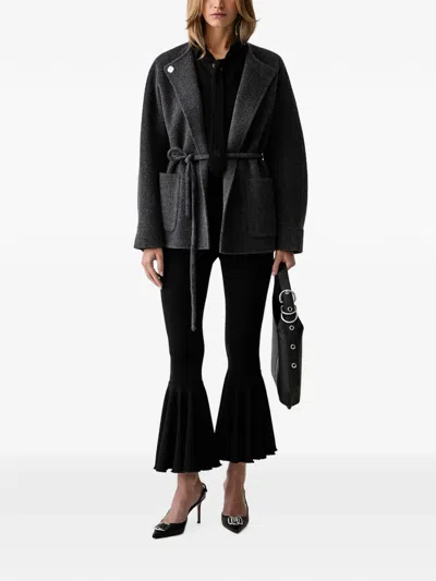 Silvian Heach Belted Patch-pocket Jacket In Black
