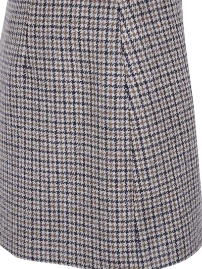 P.a.r.o.s.h Houndstooth Wool Skirt In Neutral