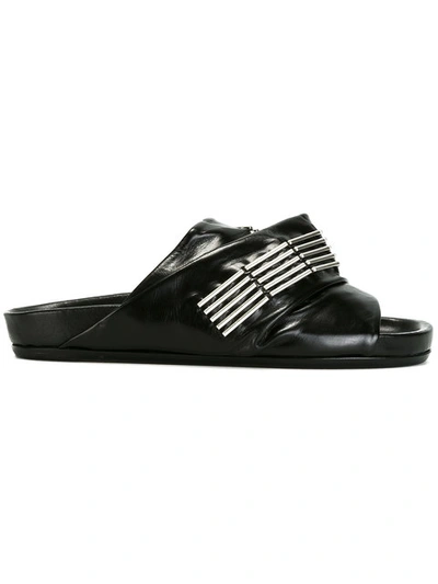 Rick Owens Leather Sandals In Black