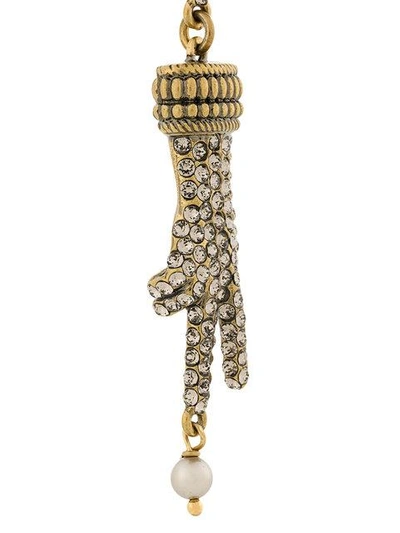 Shop Gucci Hand Pendant Clip On Earrings In Metallic