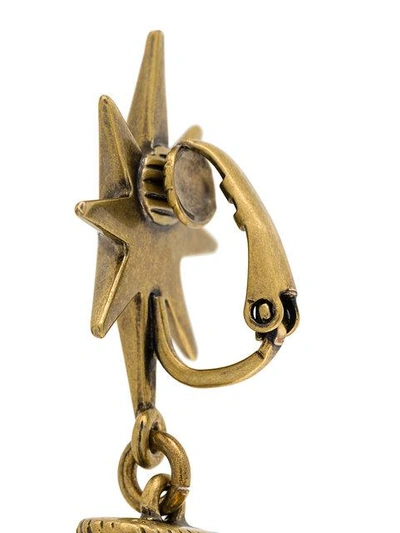 Shop Gucci Hand Pendant Clip On Earrings In Metallic