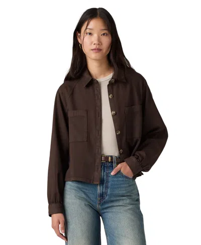 Levi's Cropped Chore Coat In Brown