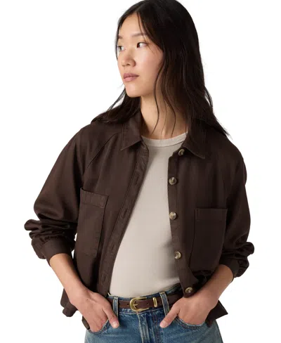 Levi's Cropped Chore Coat In Brown