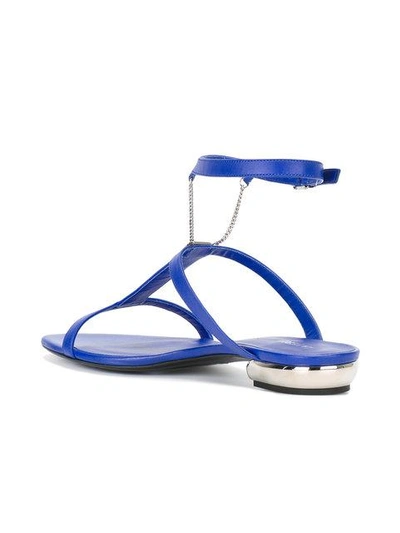Shop La Perla Flat Sandals With Chain In Blue