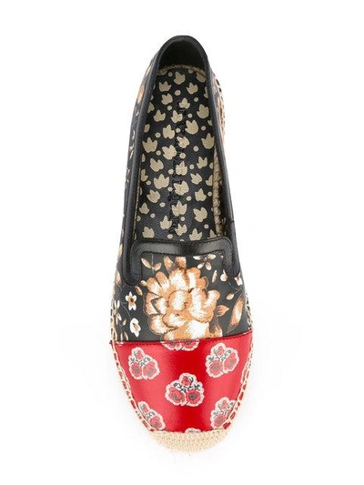 Shop Alexander Mcqueen Floral Print Espadrilles In Black