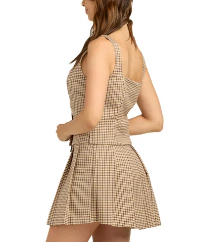 Bcx Juniors' Square Neck Button-front Tank Top In Brown