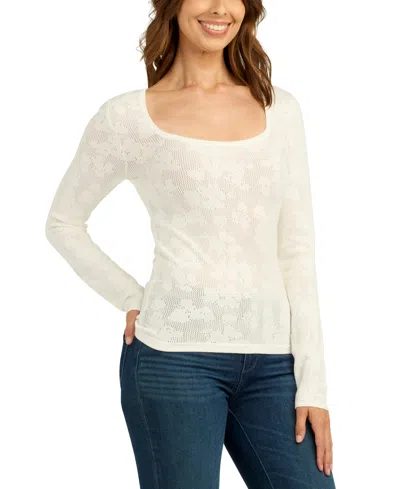Bcx Juniors' Long-sleeve Pull-on Sweater In White