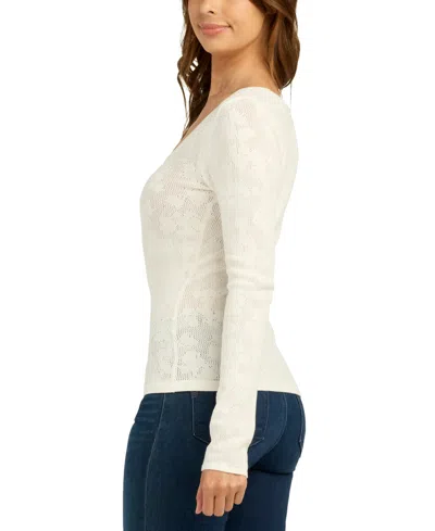 Bcx Juniors' Long-sleeve Pull-on Sweater In White