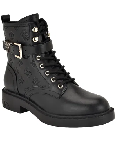 Guess Fellini Combat Boot In Black