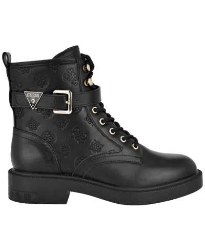 Guess Fellini Combat Boot In Black