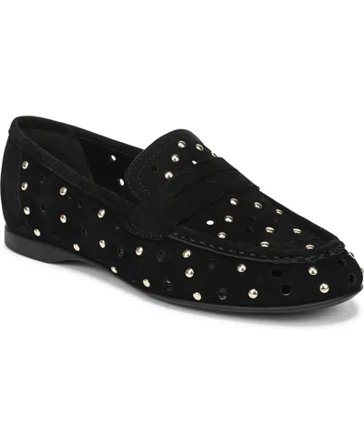Naturalizer Bloom Stud Penny Loafer In Black Studded Suede