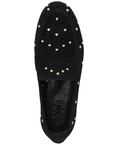 Naturalizer Bloom Stud Penny Loafer In Black Studded Suede