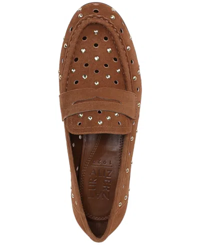 Naturalizer Bloom Stud Penny Loafer In Chestnut Studded Suede