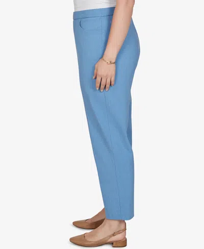 Alfred Dunner Plus Size Provence Millennium Flat-front Pull-on Cropped-ankle Pants In Blue