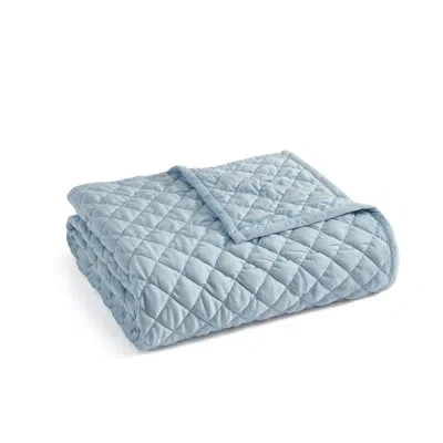 Martha Stewart Simone Solid Reversible Blanket In Blue