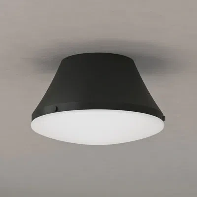 Progress Lighting Avra Medium 2-light Matte Black Flush Mount With Etched White Glass Shade In Black