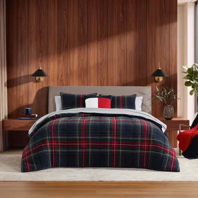 Tommy Hilfiger Devon Tartan Reversible Blue Comforter Set In Multi