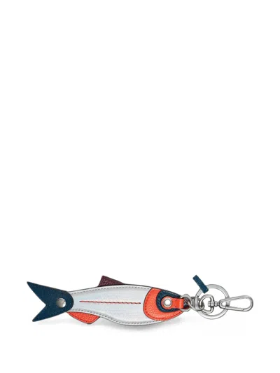 Mulberry British Summer Fish-shape Keyring In Multi
