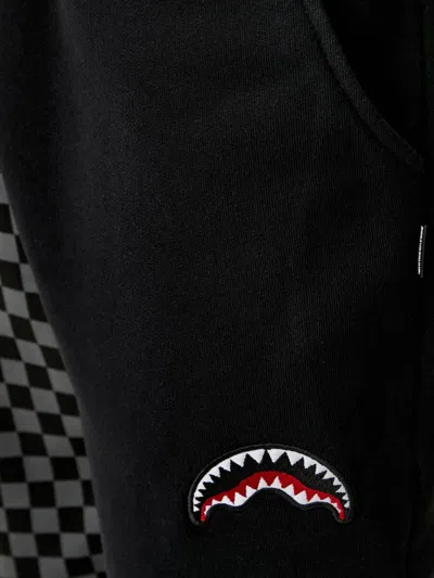 Sprayground Check-pattern Shark Track Pants In Black
