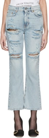 DOLCE & GABBANA Blue Embroidered Jeans