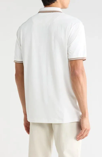 Tom Baine Performance Zip Polo In White