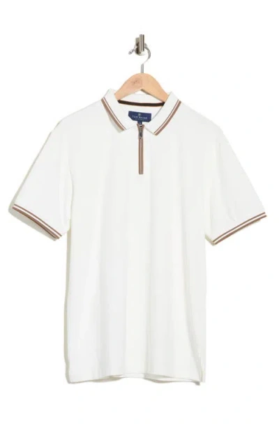 Tom Baine Performance Zip Polo In White