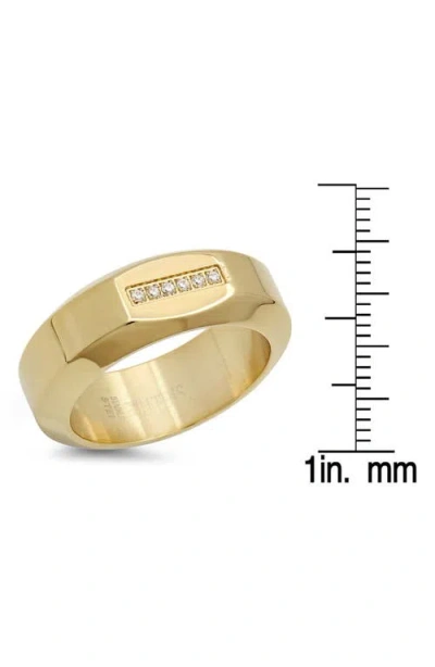 Steeltime Crystal Ring In Gold