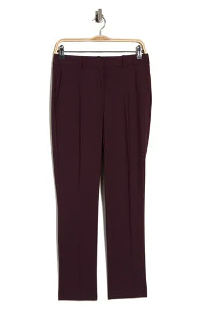 Theory Sleek Flannel Treeca Pull On Pant In Burgundy