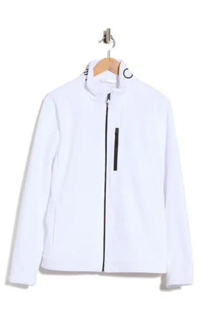 Calvin Klein Stand Collar Soft Shell Jacket In White