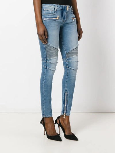 Shop Balmain Skinny Biker Jeans