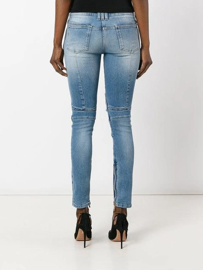 Shop Balmain Skinny Biker Jeans