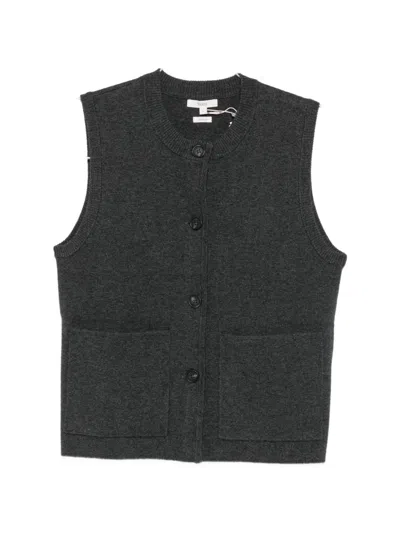 Yerse Button-front Gilet In Black