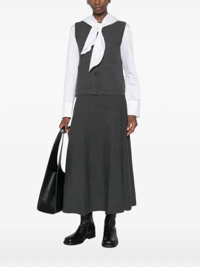 Yerse Button-front Gilet In Black