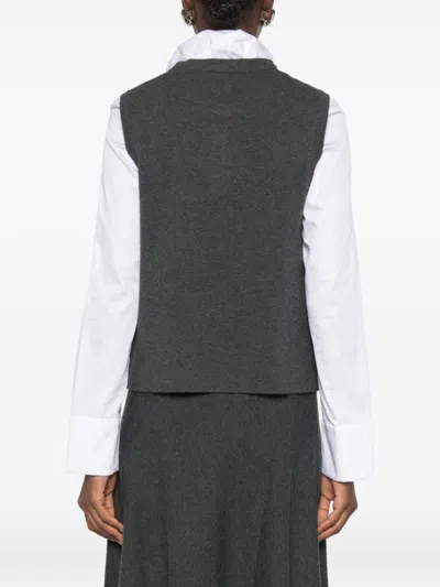 Yerse Button-front Gilet In Black