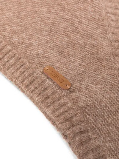 Yerse 골지 니트 바라클라바 In Brown