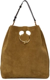 Jw Anderson Pierce Hobo Suede And Leather Shoulder Bag In Brown