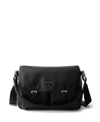 Prada Leather Shoulder Bag In Black