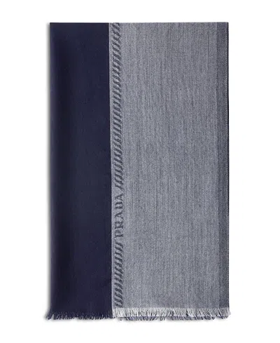Prada Wool And Silk Stole In Gray