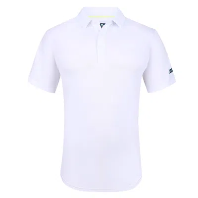 Tom Baine Men's Performance Solid Four-way Stretch Golf Polo In White