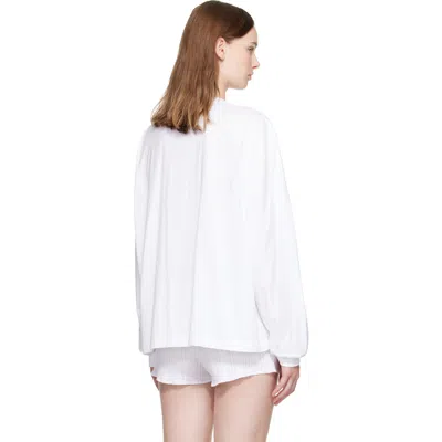 Ganni Basic Cotton Long-sleeve T-shirt With Teddy Mushroom Print In White