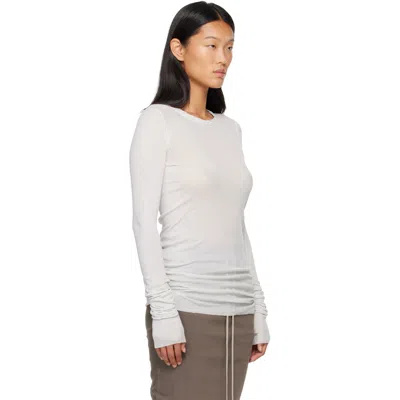 Rick Owens Drkshdw Off-white Tower Basic Ls T-shirt In White