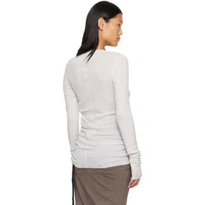 Rick Owens Drkshdw Off-white Tower Basic Ls T-shirt In White