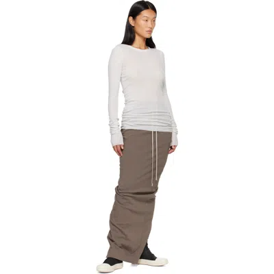 Rick Owens Drkshdw Off-white Tower Basic Ls T-shirt In White
